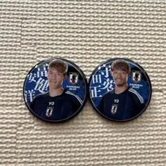 サッカー日本代表缶バッジ 2個セット