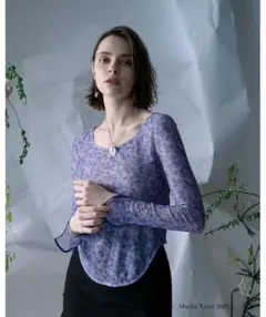 【Ezick×MUCHA】花柄シアートップス