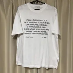 Ffein メッセージプリントTシャツ M ホワイト