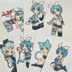 手描きイラスト オリジナル アナログイラスト 過去作品 7枚セット