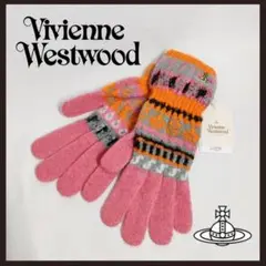 ○★新品 未使用 Vivienne Westwood 定番 ニット手袋 ピンク