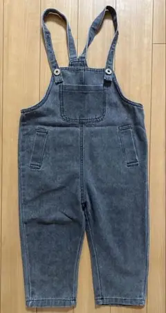 グレー デニムオーバーオール