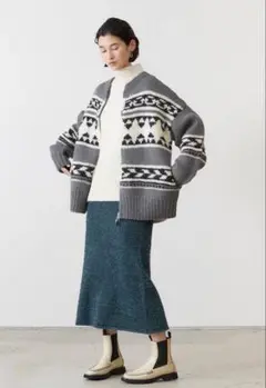 美品　アダワス　カウチンカーディガン　COWICHAN ZIP CARDIGAN