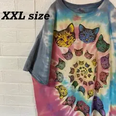 フルーツオブザルーム　サイケデリック猫Tシャツ　タイダイ
