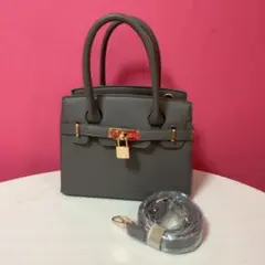 ミニハンドバッグ　グレー