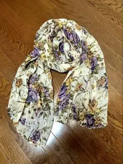 花柄クリーム色ストール