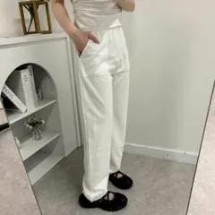 新品 夏 オシャレ レディース ホワイト パンツ フリーサイズ カジュアル 白