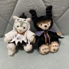 ジェラトーニ　ぬいぐるみストラップ　ハロウィン　ダッフィ　マレフィセント