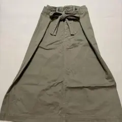 BEAMS BOY リボン付きひざ丈フレアスカート ベージュ