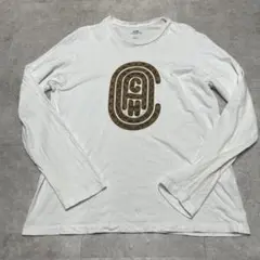COACH ロゴプリント 長袖Tシャツ ホワイト　メンズL （180）