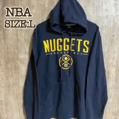 NBA デンバー/ナゲッツ パーカー フーディ ネイビー L チームロゴ