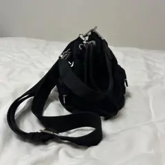 ZARA テクニカルファブリック ミニバケットバッグ ブラック