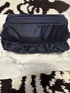 新品　フランフラン　フリルポーチ　ネイビー