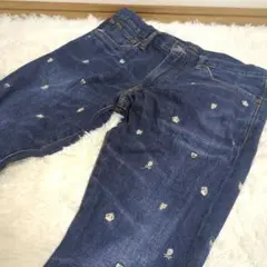 Polo RALPH LAURENスカル刺繍 ストレートデニム 32×32