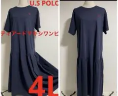 大きいサイズ4L U.S POLO ティアードマキシワンピ