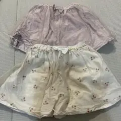 【2枚セット】　ママラク　さくらんぼ　チュールスカート　スパッツ　110