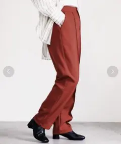 【美品】ZARA ウエストタックテーパードパンツ XSサイズ レッドブラウン
