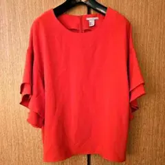 【美品】H&M 五分袖レッドトップス US 8