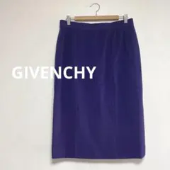 ジバンシィ　GIVENCHY ウール　ベロア　スカート　パープル　L