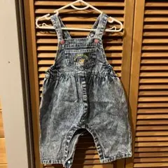 Birthday ベビーオーバーオール クマ刺繍付き