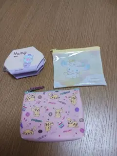 【極美品】ピカチュウ★BT21★シナモンロール★ポーチ3点セット