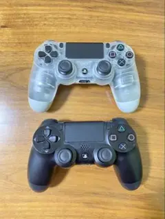 PS4 コントローラー2台　ジャンク品　ブラック　クリスタル