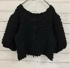 ダブルクローゼット W closet 【F】ボタン トップス ブラック Uネック
