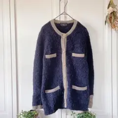 【美品】ドゥーズィエム クラス ニットジャケット 青 フリーサイズ
