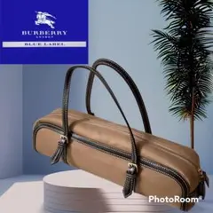 バーバリーブルーレーベル ハンドバッグ コットン 牛革