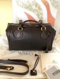 WAKO 和光 ワコウ メンズ ボストンバッグ 本革 ブラック 旅行用バッグ ☆銀座・和光(WAKO)【☆鞄】ボストンバッグ/黒/レザー