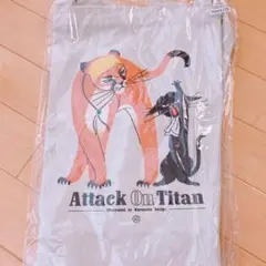 新品未開封　進撃の巨人　リヴァイ エルヴィン　猫　トートバッグ　黒ねこ意匠 進撃の巨人〉エルヴィン猫&リヴァイ猫 トートバッグ