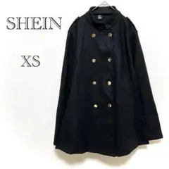 シーイン SHEIN ポンチョ風コート 【XS】 金ボタン 黒 小さめサイズ