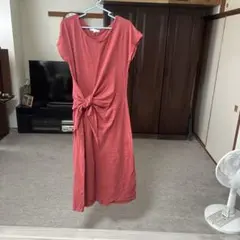 pink adobe 半袖ワンピース M 赤
