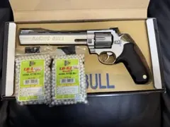 マルシン TAURUS RAGING BULLリボルバー 8.375 BB弾付 Marushin X Cartridge 8mm Raging Bull 8.375 Inch HW (Black