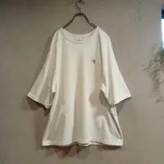【H&M】盆栽柄 XL オーバーサイズ ５分袖 トレーナー オフホワイト