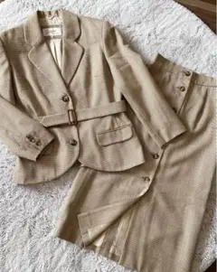 SCAPA 千鳥柄 ブラウン ウール セットアップ スーツ