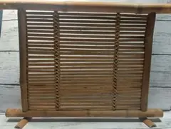★骨董品 木の衝立足部分可動式