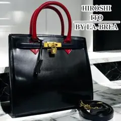美品 HIROSHI ITO 2WAY フォーマルバッグ ブラック レッド 金具