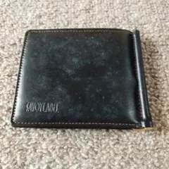SAVOYLABEL 黒 レザー 二つ折り財布