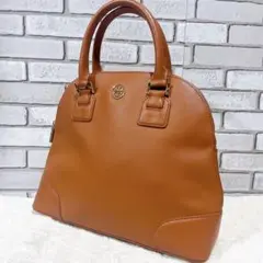 トリーバーチ ハンドバッグ トートバッグ レザー ロゴ ブラウン 手提げ