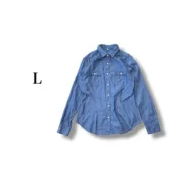 『ユニクロ』 デニムシャツ 【L】 シンプル カジュアル 薄手