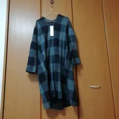 最終価格　未使用タグ付 パドカレ ウール 切りっぱなしワンピ ブロックチェック