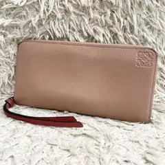 極上の逸品⭐️ロエベ アナグラム 長財布 バイカラー ピンク ブルー レザー