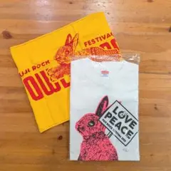 新品 フジロック 22 マッドバニー タワレコ Tシャツ 赤 L タオル付