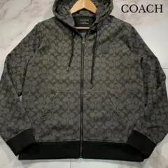 COACH コーチ シグネチャー ジップアップ パーカー ブラック S