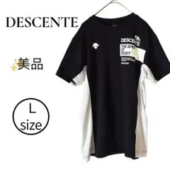 美品✨DESCENTE スポーツ　Tシャツ L　ブラック/ホワイト