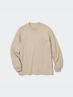 新品　UNIQLO　M　ユニクロ　ウォッシュコットンクルーネックTシャツ（長袖）