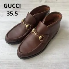 22.5cm グッチ ホースビット チャッカブーツ モカシン ローファー