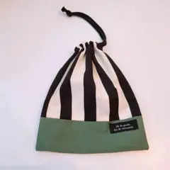 コップ入れ・コップ袋・巾着★ハンドメイド　タグ有り　ストライプ柄③