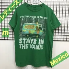 A479 デザイン　プリント　ダメージ加工　グリーン　レディース　M